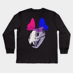 Bi Pride Skull Kids Long Sleeve T-Shirt